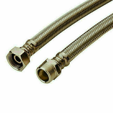 Flexible connection hose stainless steel DN8 3/8" female thread x 3/8" male thread - ADL