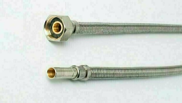 Flexible connection hose stainless steel DN8 1/2" female thread x tube 10mm - ADL