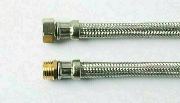 1182501* - Flexibele aansluitslang RVS DN13 1/2" binnendraad x 1/2" buitendraad