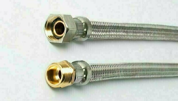 Flexible connection hose stainless steel DN13 1/2" female thread x 1/2" male thread