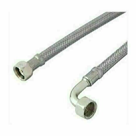 112576* - Flexible connection hose stainless steel DN20 3/4" female thread x 3/4" female thread elbow - ADL