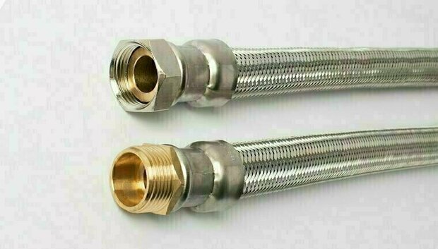 Flexible connection hose stainless steel DN32 1 1/4" female thread x 1 1/4" male thread - ADL