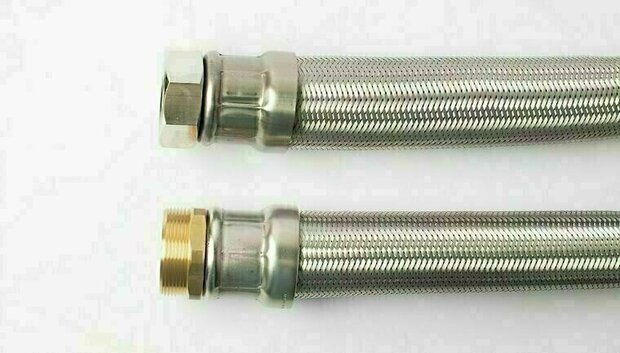 112512* - Flexibele aansluitslang RVS DN50 2" binnendraad x 2" buitendraad