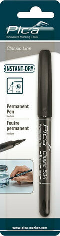 Pica 534/46 Classic Permanent Pen - Rond - Zwart - 1,0mm / Blister