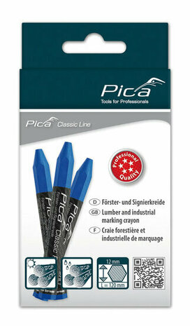 PICA 12ST 590/36 MARKEERKRIJT PRO 12X120MM BLAUW