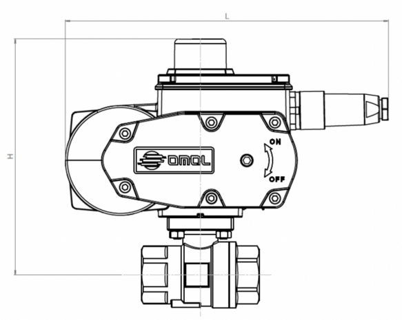 Omal Stainless steel 2-way ball valve item 430 2-piece DN50 (G2") ISO 7/1 (BSPP) - Electric ON-OFF - Article number