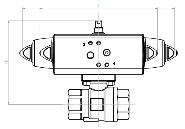 Omal Stainless steel 2-way ball valve item 430 2-piece DN40 (G1 1/2") NPT - SR pneumatic - Article number