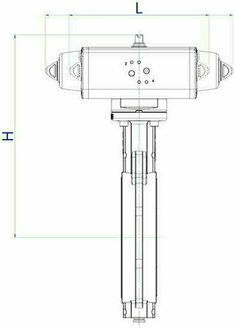 Omal butterfly valve Wafer DN300 - Pneumatic SR - CF8M stainless steel disc / liner NBR WHITE - Article number