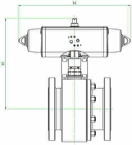 Omal AGO Special versions SRN 480 ISO 5211 F10/F12 Spring return - SR actuator