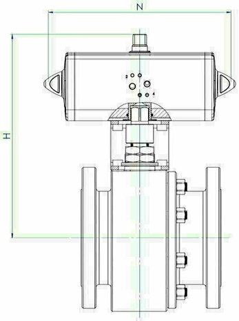 Omal THOR ball valve DN15 (1/2") PN 25-40 Carbon steel A350 LF2 - DA pneumatic