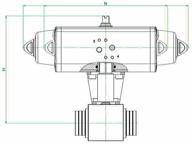 Omal HERCULES high-pressure ball valve DN25 (1") PN 400 Carbon steel A105 - SR actuator