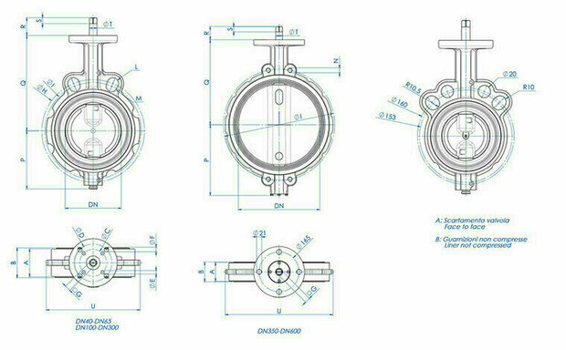 Omal butterfly valve Wafer DN65 - Free Shaft - aluminium bronze disc / liner NBR - Article number