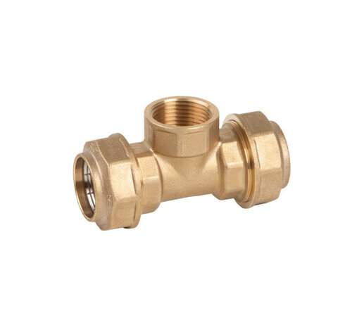 0037-12 - Snijring T-stuk 110x4"x110mm klem bi.dr. messing