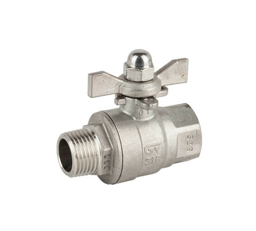 2010-02 - Kogelkraan 1/4" bi.x bu. RVS 316, PN63 vleugelhendel