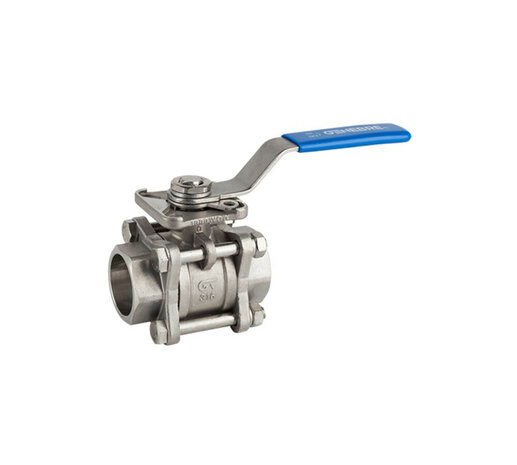 2027-04 - Kogelkraan 1/2" RVS 316, 3-delig SW moflaseinden ISO 5211 PN63