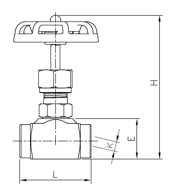 2222-05 - Naaldafsluiter 3/4" NPT Carbon Steel 3000 Lbs PN210 - technische tekening