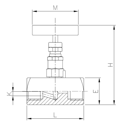 2225-02 - Naaldafsluiter 1/4" RVS 316 400 bar - technische tekening
