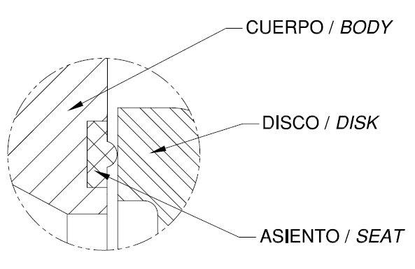 2401-14 - Terugslagklep DN150 GG-25 type Wafer disc-veer-as RVS 316 / PN16 - technische tekening