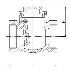2430N-08 - Terugslagklep 1-1/2" NPT RVS 316 PN16 - technische tekening