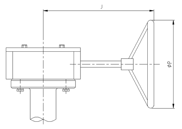 2108-18 - Vlinderklep / G10 - DN250 / EPDM / PN10 / RVS 316 LUG - technische tekening