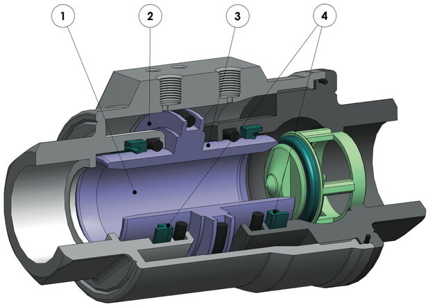 VDA10605 - VIP - Pneumatic Coaxial Valve -,G3/4 - DN20,messing, - PN 10 - free shaft