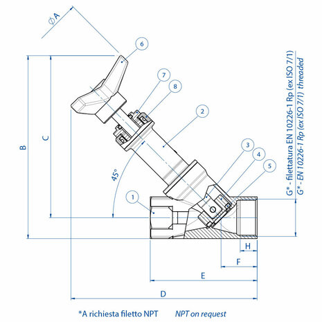 J4M0G0004 - Omal ARES handbediende klepafsluiter DN15 (Rp 1/2")