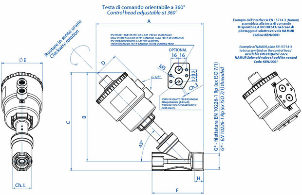 J4SPG1805 - Omal ARES klepafsluiter DN20 (3/4") - N.C. anti-waterslag pneumatisch - actuator &Oslash;63