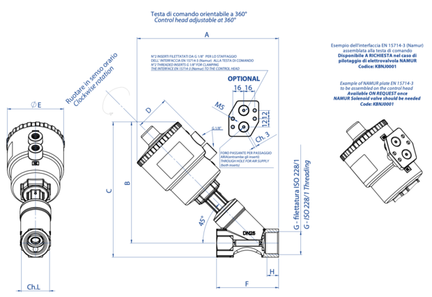 J9SPG1404 - Omal ZEUS klepafsluiter DN15 (1/2") - N.C. anti-waterslag pneumatisch - actuator &Oslash;40