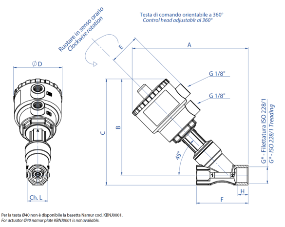 J9SPG2107 - Omal ZEUS klepafsluiter DN32 (1 1/4") - N.C. anti-waterslag pneumatisch - actuator &Oslash;90