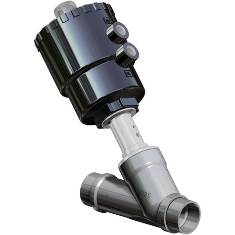 J4SPG1694 - Omal ARES klepafsluiter DN15 (lasstomp 1/2") - N.C. anti-waterslag pneumatisch - actuator &Oslash;50