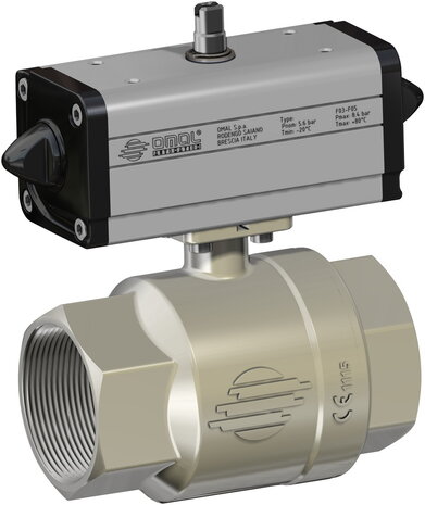 DG100H005 - Omal kogelkraan item 100 DN20 - Messing - PN 16 - Pneumatisch DA