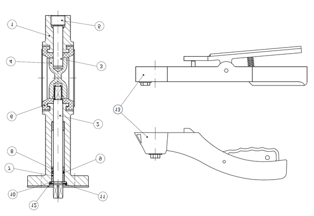 2109B-18 - Vlinderklep DN250 GY/NBR + RVS disc, PN16 - technische tekening