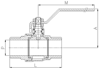 3033-05 - Kogelkraan 3/4" messing 2xbu.dr. PN25 - technische tekening