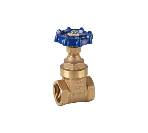 3221-07 - Schuifafsluiter messing 1-1/4" PN20 ALU. handwiel