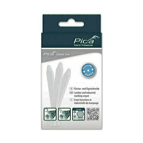 591/52 - Pica Markeerkrijt ECO 11x110mm wit, 12st.