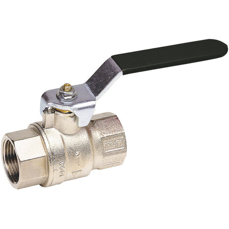 521006 - Messing Kogelkraan 521 1" FF NPT full bore zwarte hendel