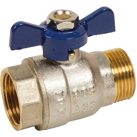 533003 - Messing Kogelkraan 533 3/8" MF BSP PN30 full bore vlindergreep