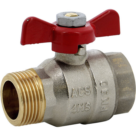 587002 - Messing Kogelkraan 587 1/4" MF BSP PN30 full bore vlindergreep
