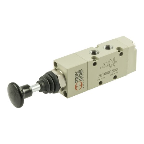 7010001500 - Ventiel handbediend 5/2-1/8'' DRUKKNOP BEDIEND MONOSTABIEL Serie 70 1/8''