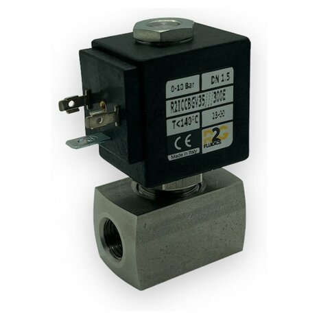 R2ICCDGV64///360E - RVS direct gest. 2/2 magneetventiel 1/2" 0-5bar N.C. FKM (Viton) 230V AC