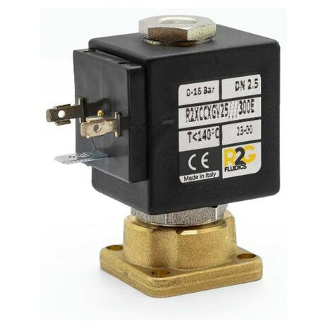 R2XCCXGP25///300B - Messing direct gest. 2/2 magneetventiel 0-16bar N.C. PTFE (Teflon) 24V AC
