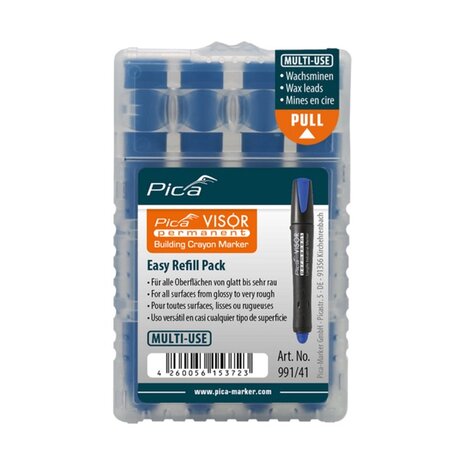 991/41 - Pica Visor Permanent Marker Navulling -Blauw- 4 stuks