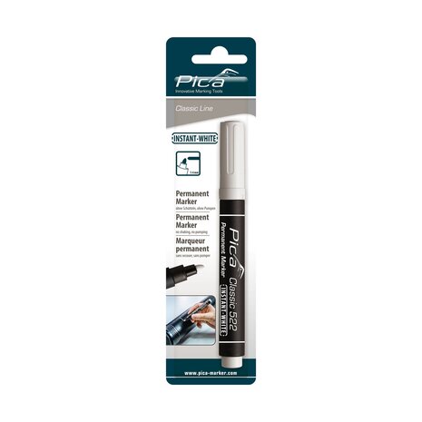 522/52/SB - Pica Permanent marker 522/52 1-4 mm - Wit / Blister