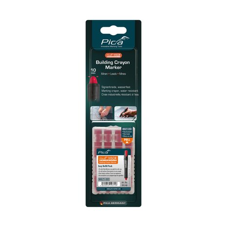 991/40/SB - Pica 991/40 Visor Permanent Marker Navulling -Rood- 4 stuks / Blister