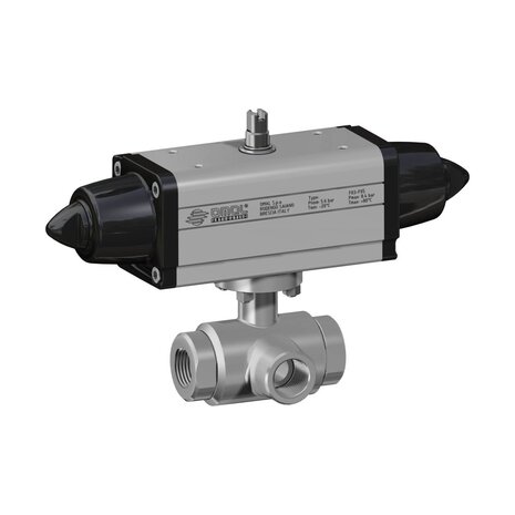 SG448H006YX - Omal kogelkraan item 448 DN25 - RVS 316 / 316L - PN 40 - Pneumatis