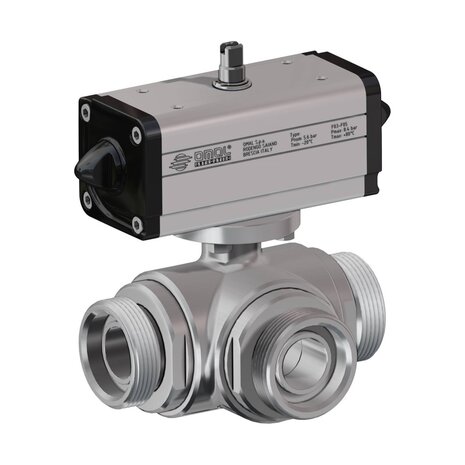 DG464H064 - Omal kogelkraan item 464-465 DN15 - RVS 316 / 316L - PN 40 - Pneumat