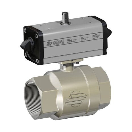 D100H005 - Omal kogelkraan item 100 DN20 - Messing - PN 16 - Pneumatisch DA - ac