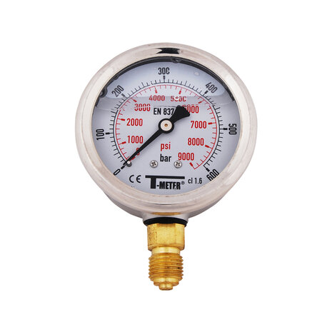 413525 - RVS manometer d63 25 bar