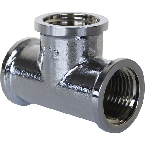 130G20CH - Verchroomd messing T-stuk 130G 3/4" binnendraad