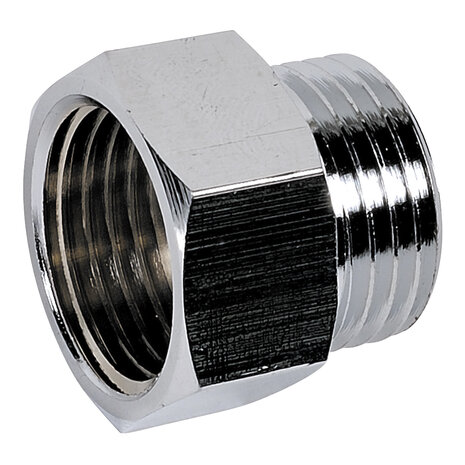 246E20CH - Verchroomd messing dubbele nippel 246E 3/4" buiten/binnendraad